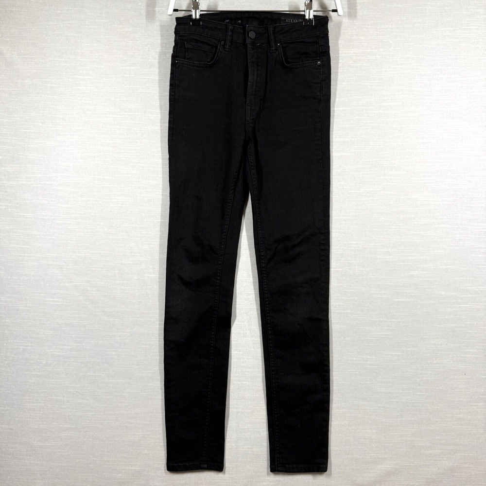AllSaints Jeans Womens 27 Black Skinny Dark Wash Stilt Greyiet Casual Stretch
